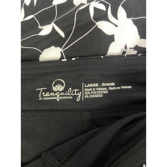 Tranquility Colorado Clothing Black White Floral Skort Skirt Lined Womens Size L - Picture 3 of 10